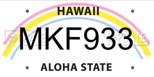 MKF933 Hawaii License Plate