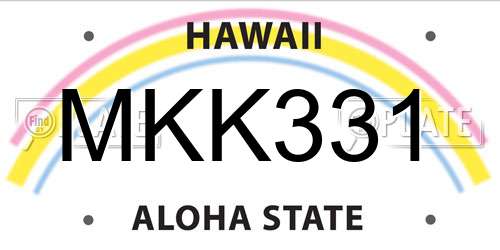 MKK331 Hawaii License Plate