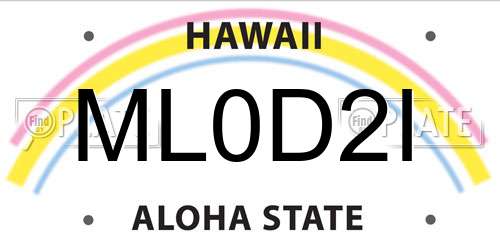 ML0D2I Hawaii License Plate