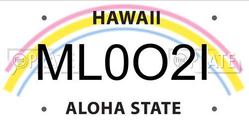 ML0O2I Hawaii License Plate