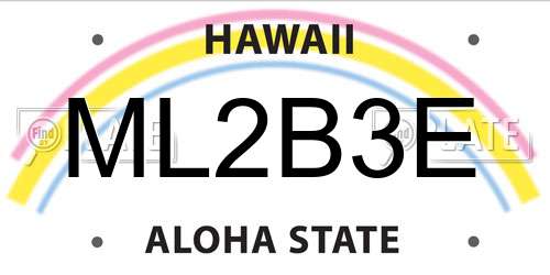 ML2B3E Hawaii License Plate