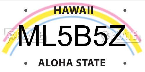 ML5B5Z Hawaii License Plate