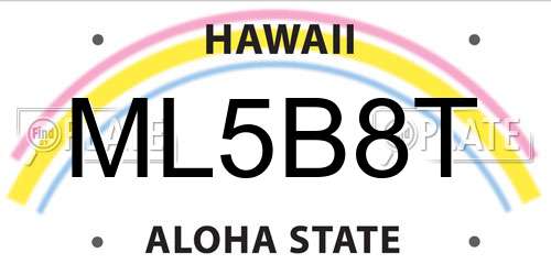ML5B8T Hawaii License Plate