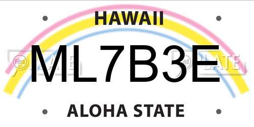 ML7B3E Hawaii License Plate