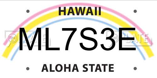 ML7S3E Hawaii License Plate