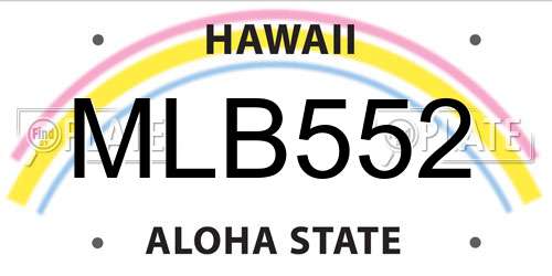MLB552 Hawaii License Plate