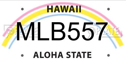 MLB557 Hawaii License Plate