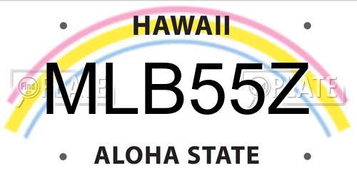 MLB55Z Hawaii License Plate