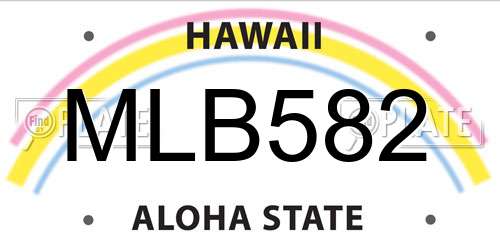 MLB582 Hawaii License Plate