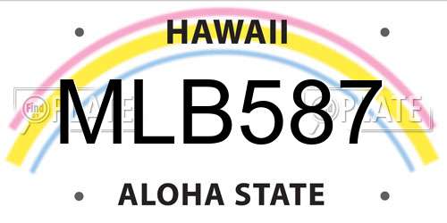 MLB587 Hawaii License Plate