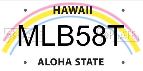 MLB58T Hawaii License Plate