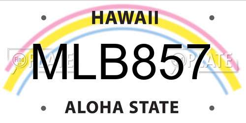MLB857 Hawaii License Plate