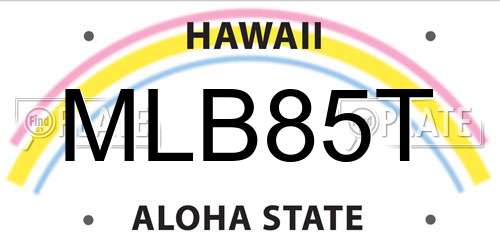 MLB85T Hawaii License Plate