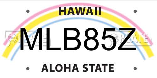 MLB85Z Hawaii License Plate