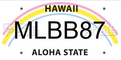 MLBB87 Hawaii License Plate