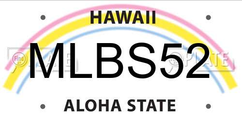 MLBS52 Hawaii License Plate