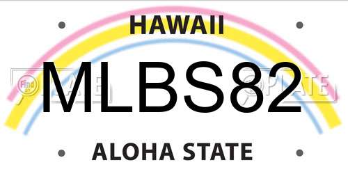 MLBS82 Hawaii License Plate