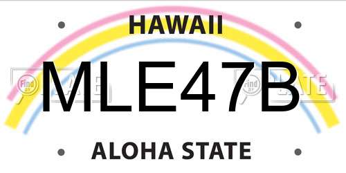 MLE47B Hawaii License Plate