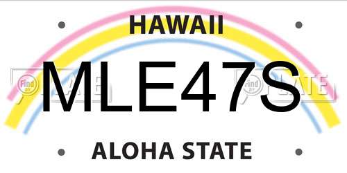 MLE47S Hawaii License Plate
