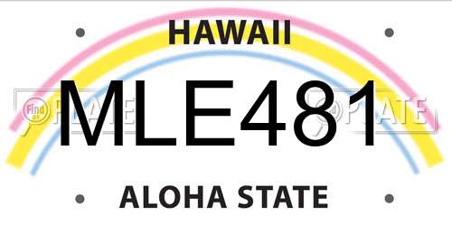 MLE481 Hawaii License Plate