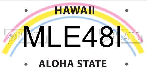 MLE48I Hawaii License Plate