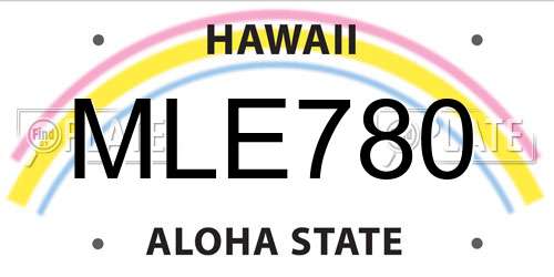 MLE780 Hawaii License Plate