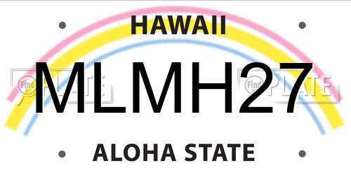 MLMH27 Hawaii License Plate