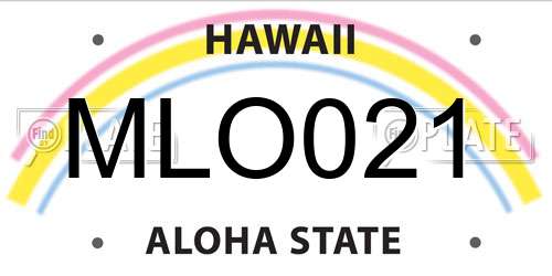 MLO021 Hawaii License Plate