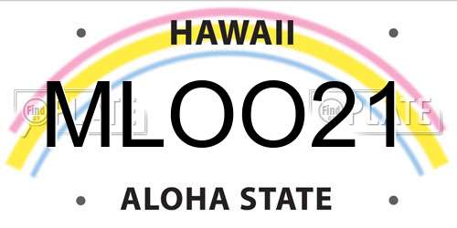 MLOO21 Hawaii License Plate