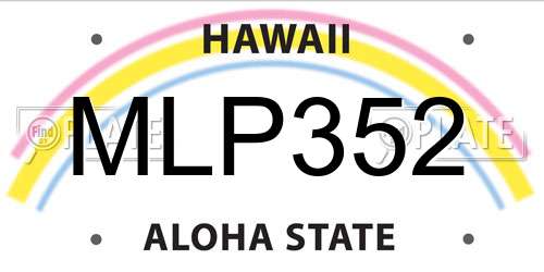 MLP352 Hawaii License Plate