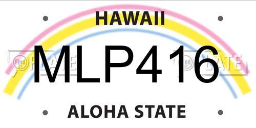 MLP416 Hawaii License Plate