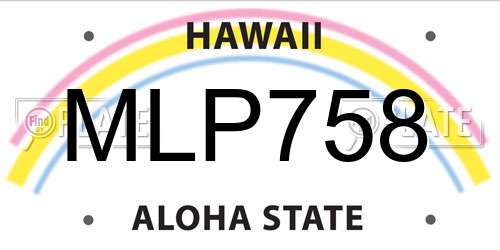 MLP758 Hawaii License Plate