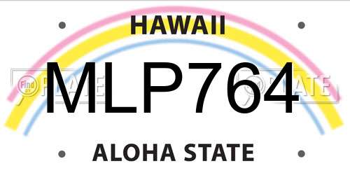 MLP764 Hawaii License Plate