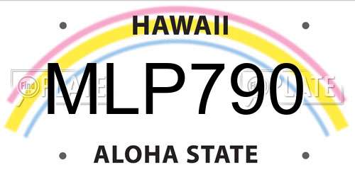 MLP790 Hawaii License Plate