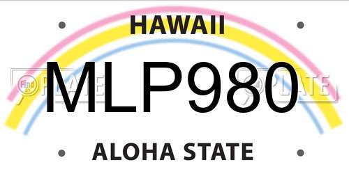 MLP980 Hawaii License Plate