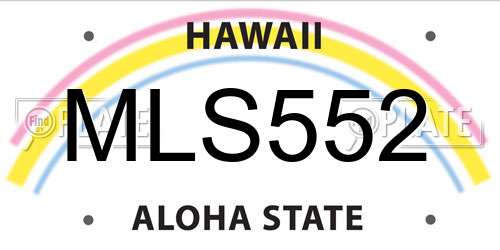 MLS552 Hawaii License Plate