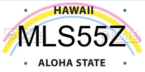 MLS55Z Hawaii License Plate