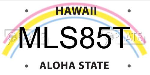 MLS85T Hawaii License Plate