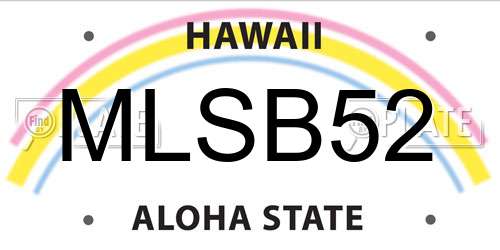 MLSB52 Hawaii License Plate