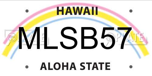 MLSB57 Hawaii License Plate