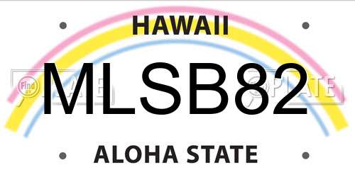 MLSB82 Hawaii License Plate