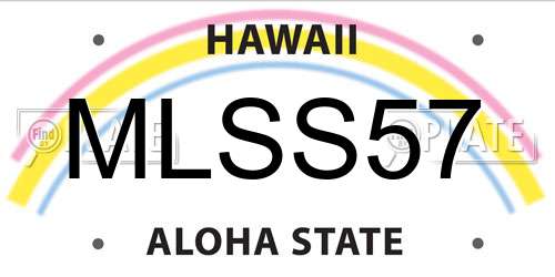 MLSS57 Hawaii License Plate