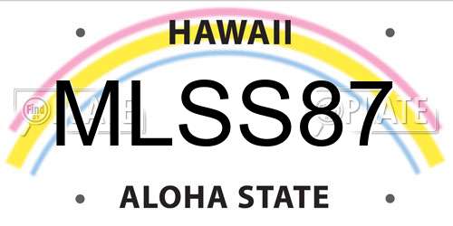 MLSS87 Hawaii License Plate