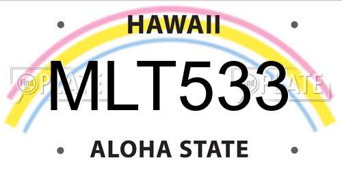 MLT533 Hawaii License Plate