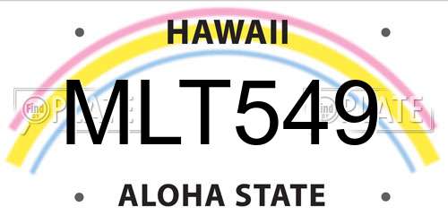 MLT549 Hawaii License Plate