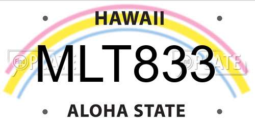 MLT833 Hawaii License Plate