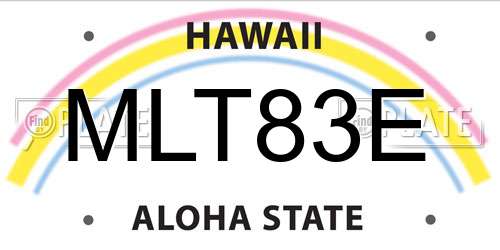 MLT83E Hawaii License Plate