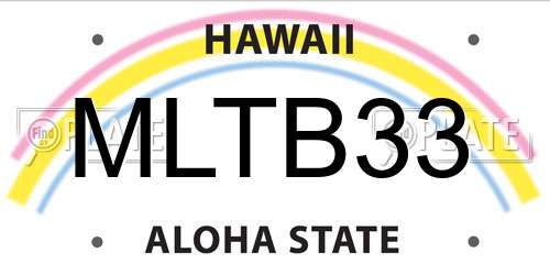 MLTB33 Hawaii License Plate