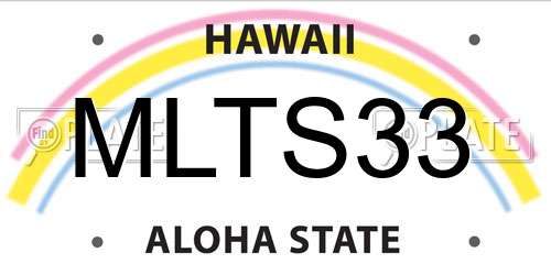 MLTS33 Hawaii License Plate