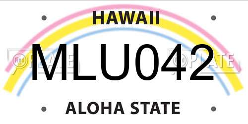 MLU042 Hawaii License Plate